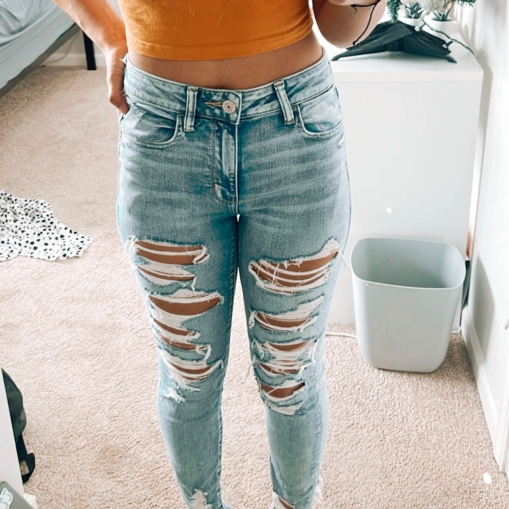 AE Ripped High Rise Jeggings